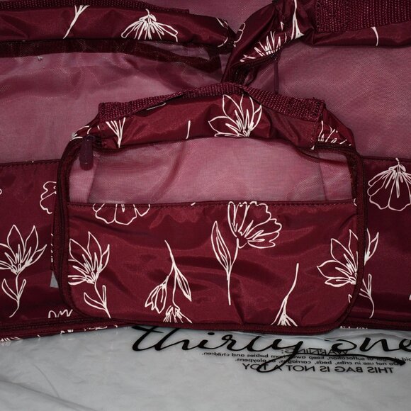 Thirty One  Packing Cube Deluxe Set  in  Sketched Floral  Set of 5   NWT - Picture 5 of 11
